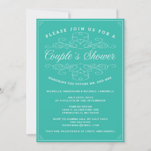 Convite Vintage Elegance Couple's Shower Invitation