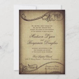 Convite Vintage Elegance Rustic Wedings Invtions
