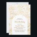 Convite Vintage Elegant Dourado Glitter 50th Birthday<br><div class="desc">Estilo de safra. Cores moles. Glitter de ouro simulado.</div>