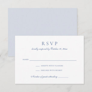 Convite Vintage Elegant Floral Blue Wedding RSVP