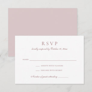 Convite Vintage Elegant Floral Script Mauve Wedding RSVP