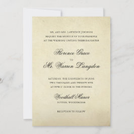 Convite Vintage Elegant Formal Wedding