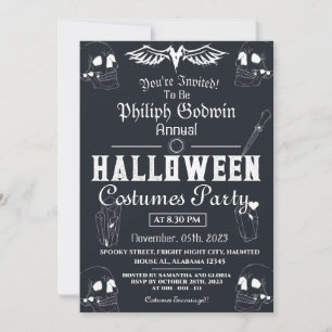 Convite Vintage Elegant Gothic Halloween