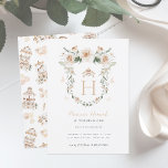 Convite Vintage Elegant | Pequena Festa de aniversário Pri<br><div class="desc">Cores entalhadas, ilustrações moles e detalhes etéreos como flores em cascata tornam esta coleção verdadeiramente mágica para um chá de fraldas ou uma festa de aniversário da Princesa Pequena. Este tema inspirado em conto de fadas é um tema caprichoso, e você pode realmente fazer dele seu. O chá de fraldas...</div>