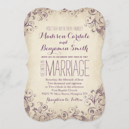 Convite Vintage Elegant Purple Flourish Invitation