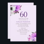 Convite Vintage Elegant Purple Flower 60th Birthday Invite<br><div class="desc">Vintage Elegant Purple Flower 60th Birthday Convide Lindas e elegantes flores rústicas para sua coleção vintage,  rústica ou elegante de 60th Convite de aniversário Matching,  veja abaixo ou nossa Design de loja cortesia de www.createthecut.com</div>