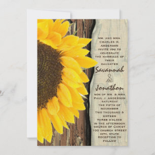 Convite Vintage Elegant Sunflower Weditation