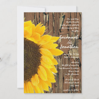 Convite Vintage Elegant Sunflower Weditation