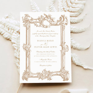 Convite Vintage Elegante Casamento de Frame Ornamental