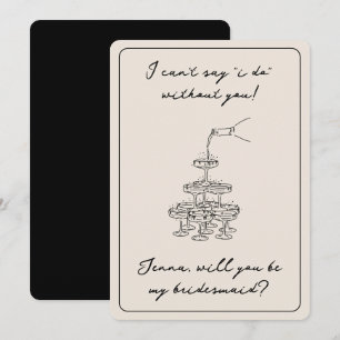 Convite Vintage Elegante Champanhe Nome Personalizado Dama