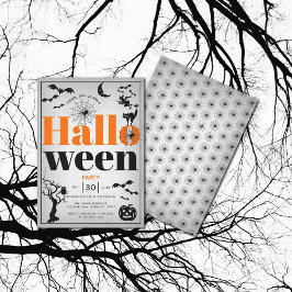 Convite Vintage elementos da cinza adulta do Dia das Bruxa