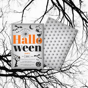 Convite Vintage elementos da cinza de Halloween 