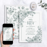 Convite Vintage Emerald Floral Art 60º Aniversário<br><div class="desc">Comemore um marco em estilo com nosso Vintage Emerald Floral Line Art 60º Convite de Aniversário. De sua caligrafia à vintage line art quintas arranjos em elegante esmerald green, este convite dá o tom para seu dia especial. Com o padrão floral correspondente na parte de trás de cada cartão, todos...</div>