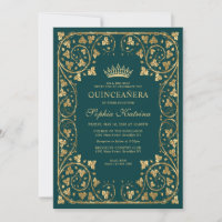 Vintage Emerald Green Frame Tiara Quinceanera