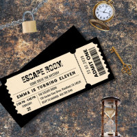 Vintage Escape Room Mystery Birthday Ticket Party