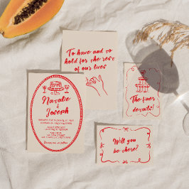 Convite Vintage Escrita Manualmente Unique Modern Quirky W