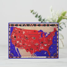 Vintage, Estados Unidos da América, mapa do Viagem