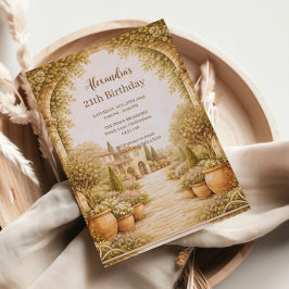 Convite Vintage Estate Garden Birthday