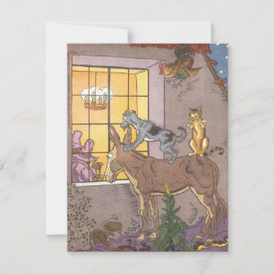 Convite Vintage Fairy Tale, Bremen Town Musicians, Hauman