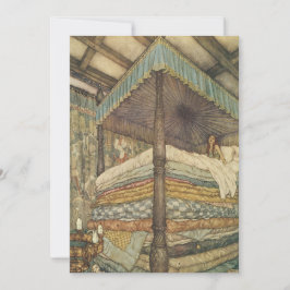 Convite Vintage Fairy Tale, Princess and Pea, Edmund Dulac