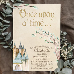 Convite Vintage Fairy Tale Storybook Era Uma Vez