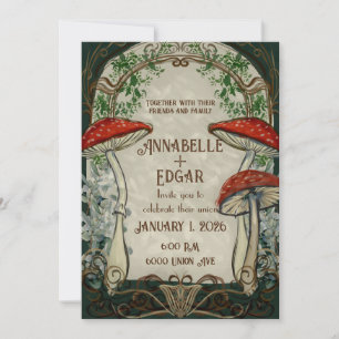 Convite Vintage Fairytale Art Nouveau Wedding