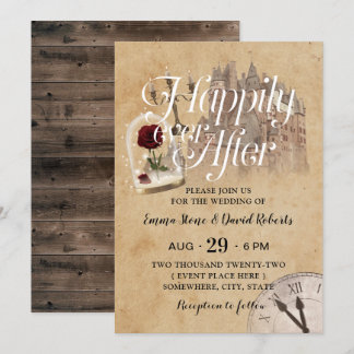 Convite Vintage Fairytale Castle Feliz Após O Casamento