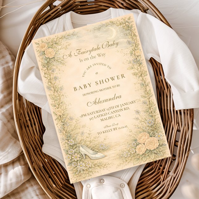 Convite Vintage Fairytale Garden Baby Shower (Criador carregado)