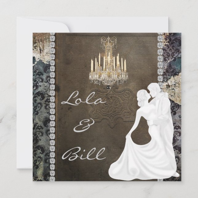 Convite Vintage Fairytale Weding Invitation AUTHENTIC (Frente)