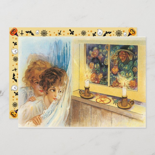 Convite Vintage Fez Noite Quando Os Goblins Saem (Frente/Verso)