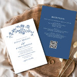 Convite Vintage Floral All in One Marinho Blue Weding<br><div class="desc">Capture a beleza eterno do seu dia especial com o nosso Convite para Casamento vintage Floral Elegante. Apresentando delicados trabalho de arte florais e clássicos elementos de design, inspirados na vintagem, este convite estabelece um tom romântico e sofisticado para o seu casamento. Feito com materiais premium e detalhes personalizáveis, ele...</div>