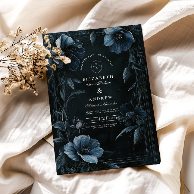 Convite Vintage Floral Art Nouveau Wedding (Criador carregado)