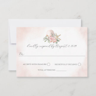 Convite Vintage Floral Blush Beach Invitation