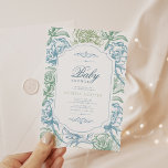 Convite Vintage Floral Chinoiserie Chá de fraldas<br><div class="desc">Vintage Floral Chinoiserie Chá de fraldas Convite</div>