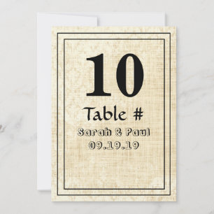 Convite Vintage Floral Damask Burlap Mesa No.