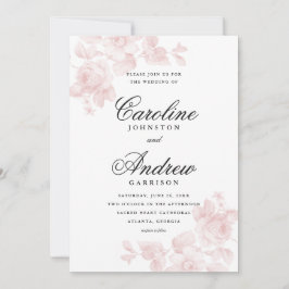 Convite Vintage Floral Elegant Wedding