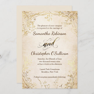 Convite Vintage Floral Engrenando Antigo Dinheiro Estilo E