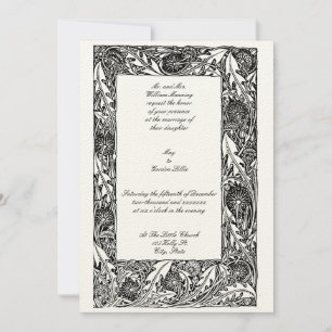 Convite Vintage Floral & Foliage Art Nouveau Frame