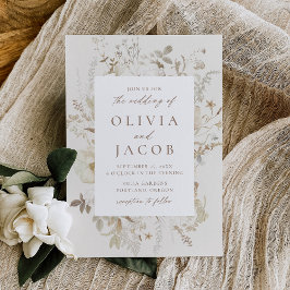 Convite Vintage Floral Frame Casamento