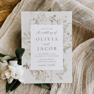 Convite Vintage Floral Frame Casamento