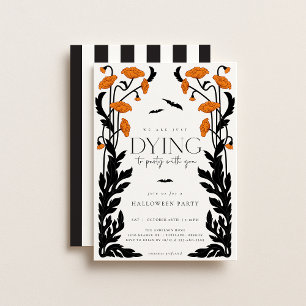 Convite Vintage Floral Frame Halloween
