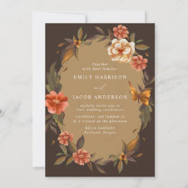 Convite Vintage Floral Frame Wedding
