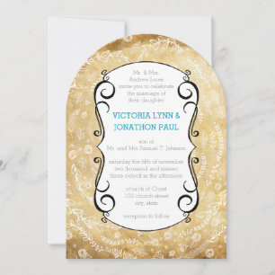 Convite Vintage Floral Garland Wedding