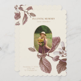 Convite Vintage Floral Photo Funeral