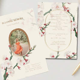 Convite Vintage Floral Photo Funeral