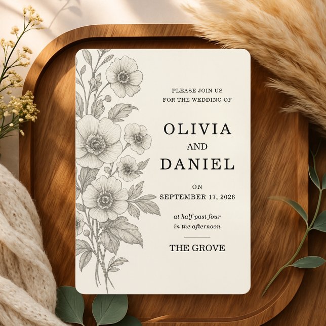 Convite Vintage Floral Romantic Garden Wedding (Criador carregado)