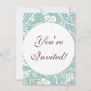 Convite Vintage Floral Wallpaper Grape Art Impressão