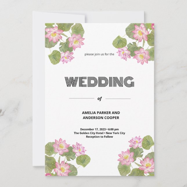 Convite Vintage Floral Wedding (Frente)