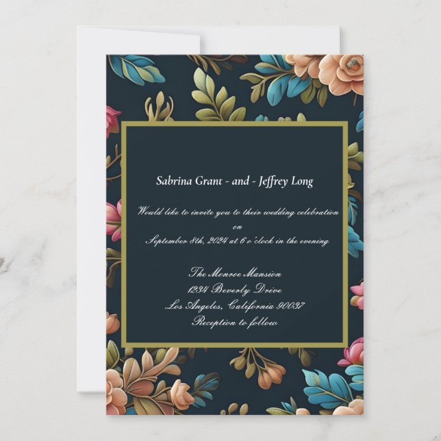 Convite Vintage Floral Wedding (Frente)
