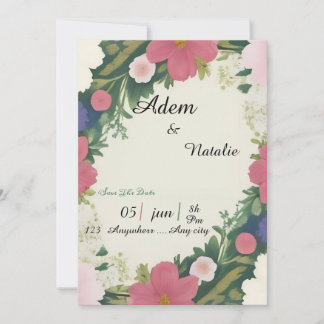 Convite Vintage floral wedding card